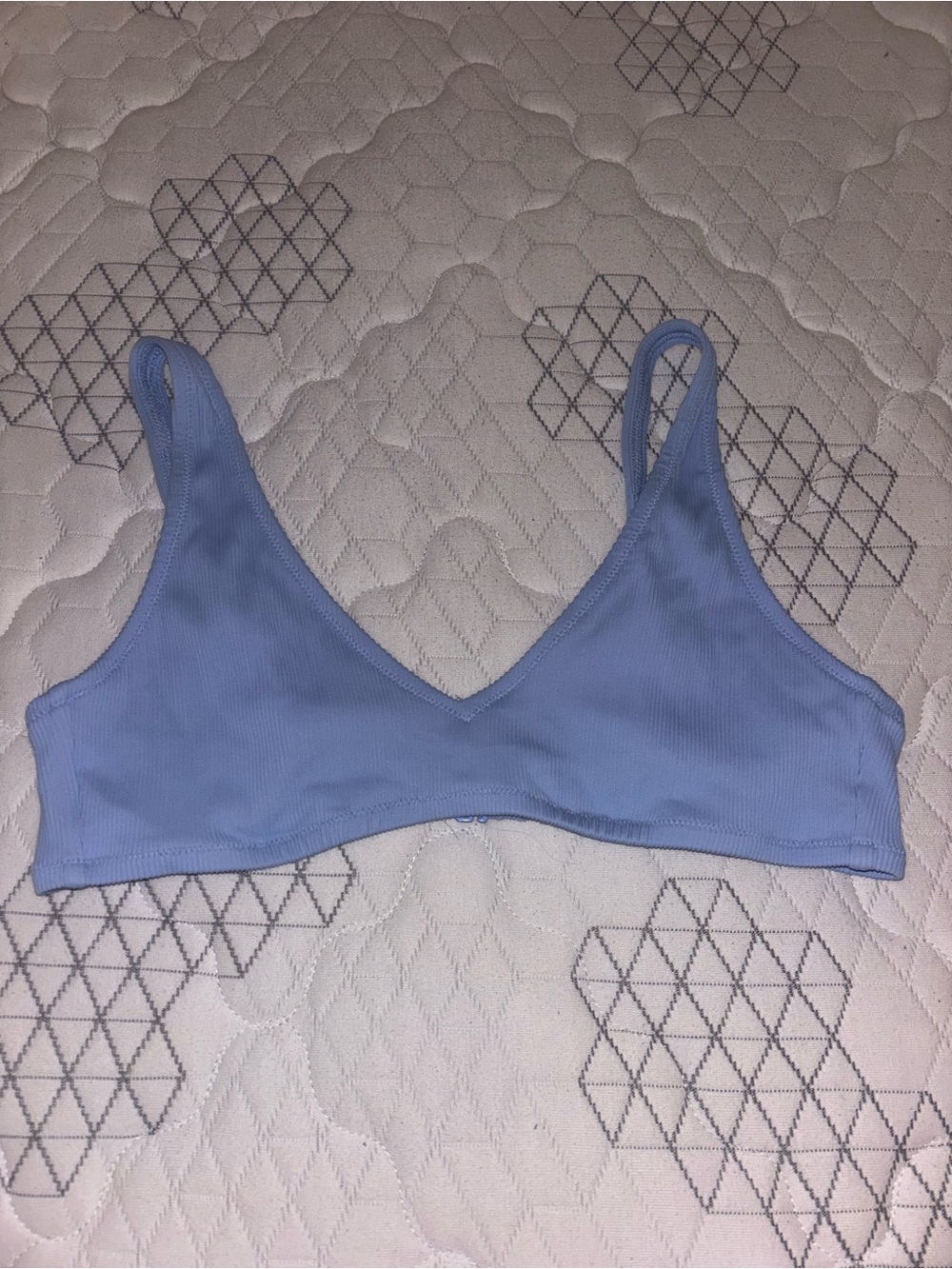 aerie Light Blue Ribbed Bikini Top